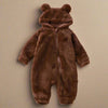 Mono de franela CozyCub – Suave pelele con diseño de oso para bebés – Acogedor y cálido para el invierno