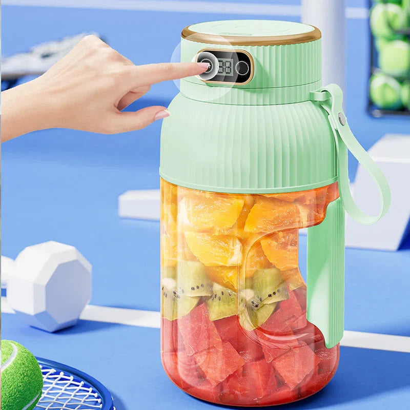 Tragbarer Multifunktionsmixer mit Doppeldeckel und USB-Ladefunktion – für Smoothies und Frischhaltedosen