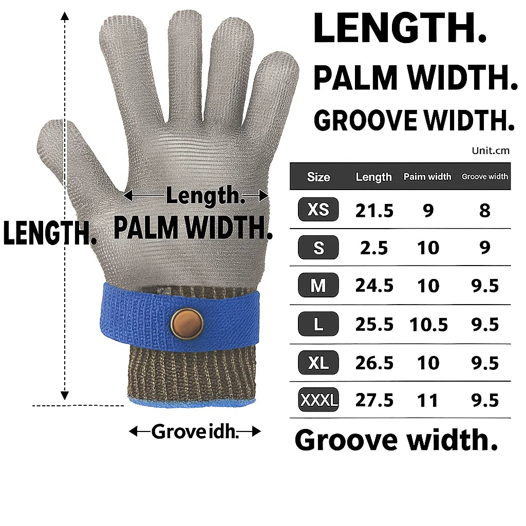 STEELSAFE PRO – Edelstahl Sicherheitshandschuhe mit Maximaler Schnittbeständigkeit