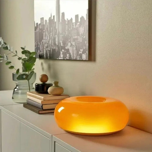 MODERN DONUT TABLE LAMP – Stilvolle Donut Tischlampe mit Touch-Dimmer & 3 Lichtfarben