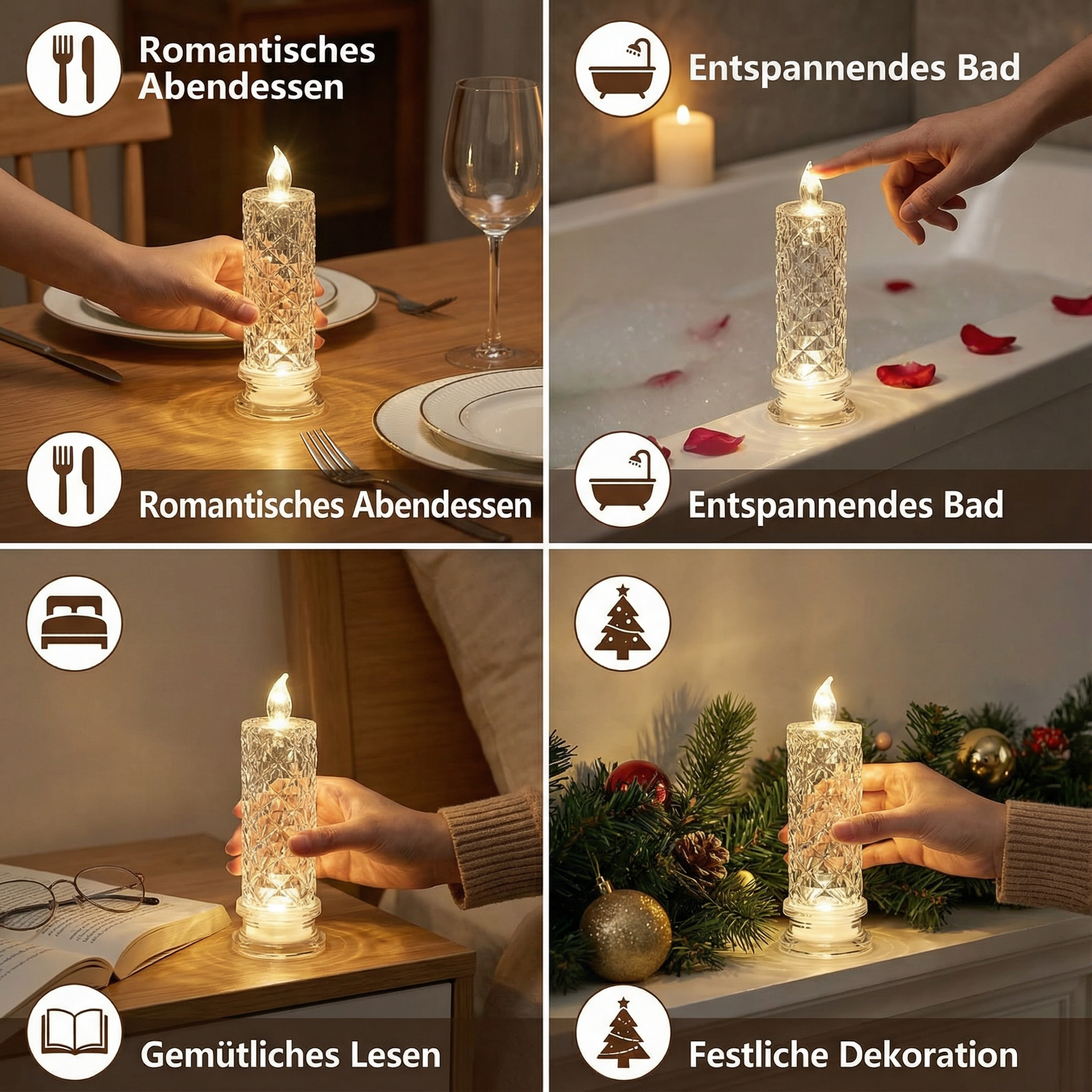 LED Kristall Kerzen Licht