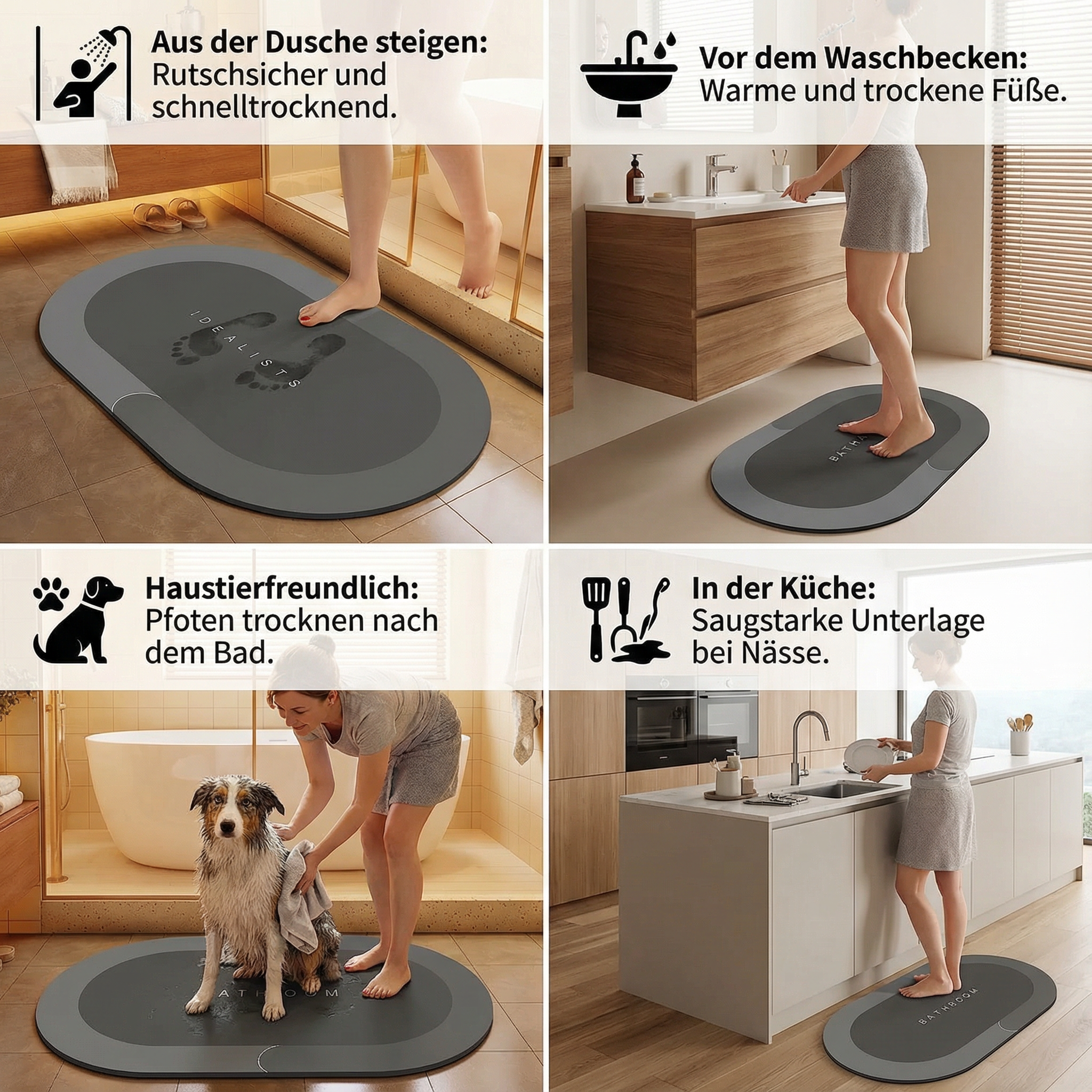 Schnell Trocknende Badezimmer-Matte