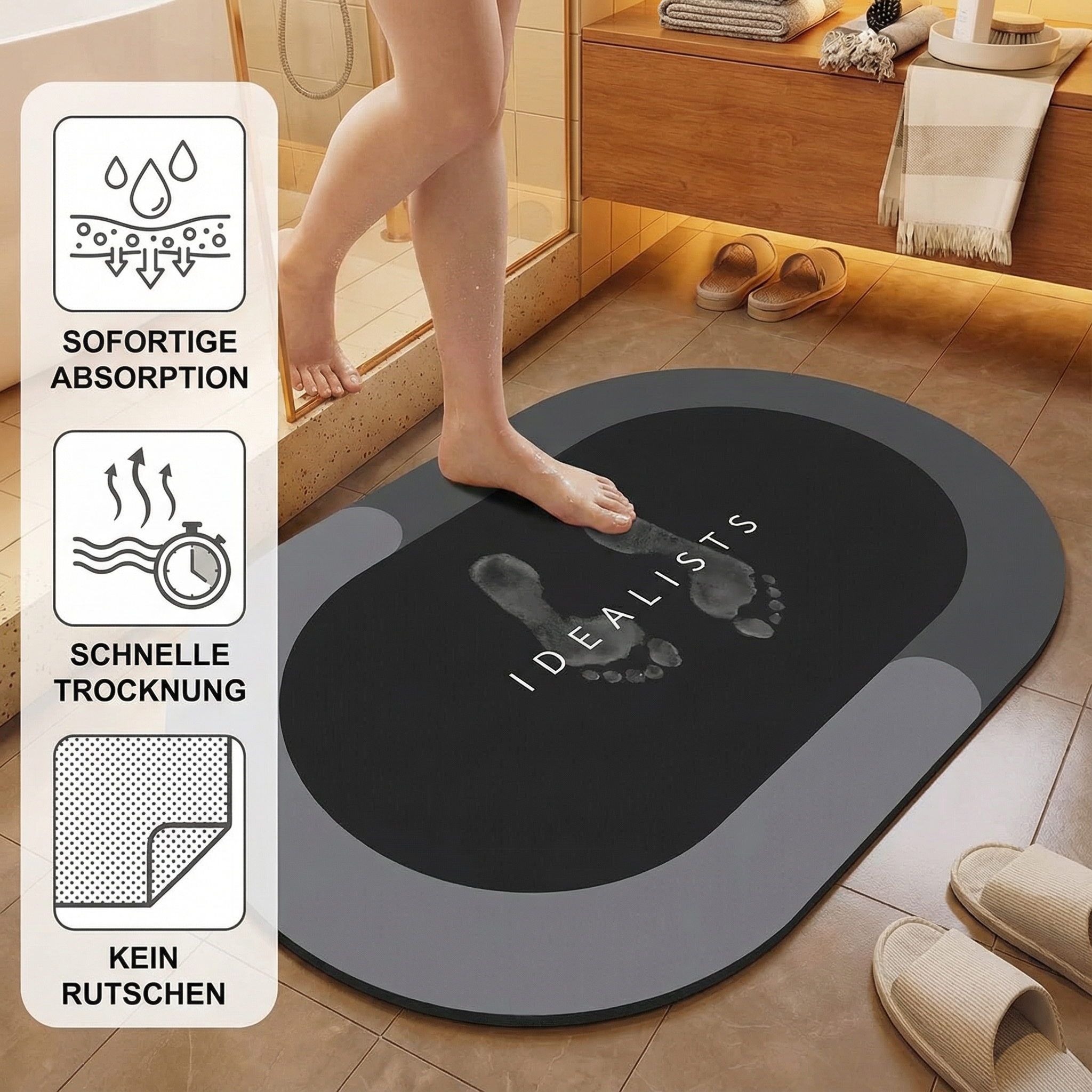 Schnell Trocknende Badezimmer-Matte
