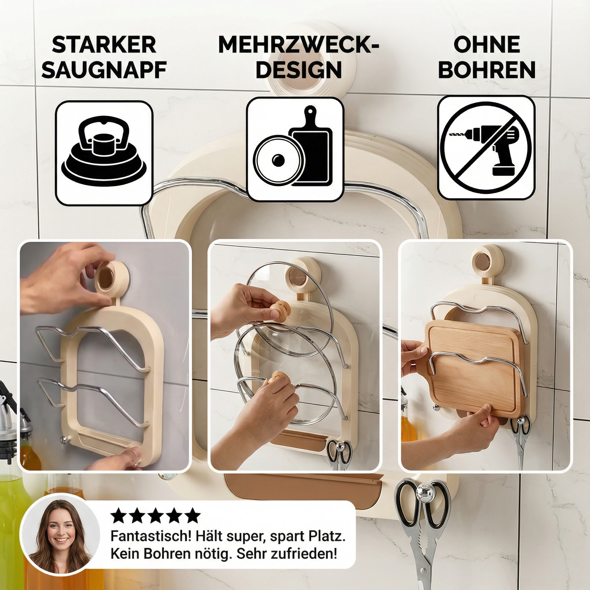 Praktische Topfdeckel Halterung