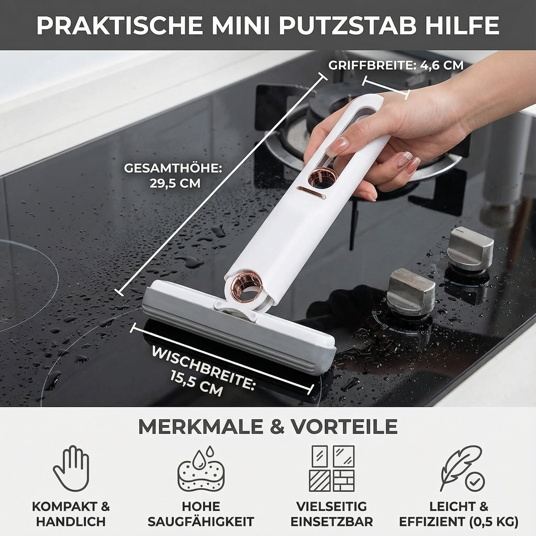 Praktische Mini Putzstab Hilfe