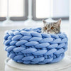 WOOLLYNEST – Morbido cesto in lana per animali domestici con bordo di supporto